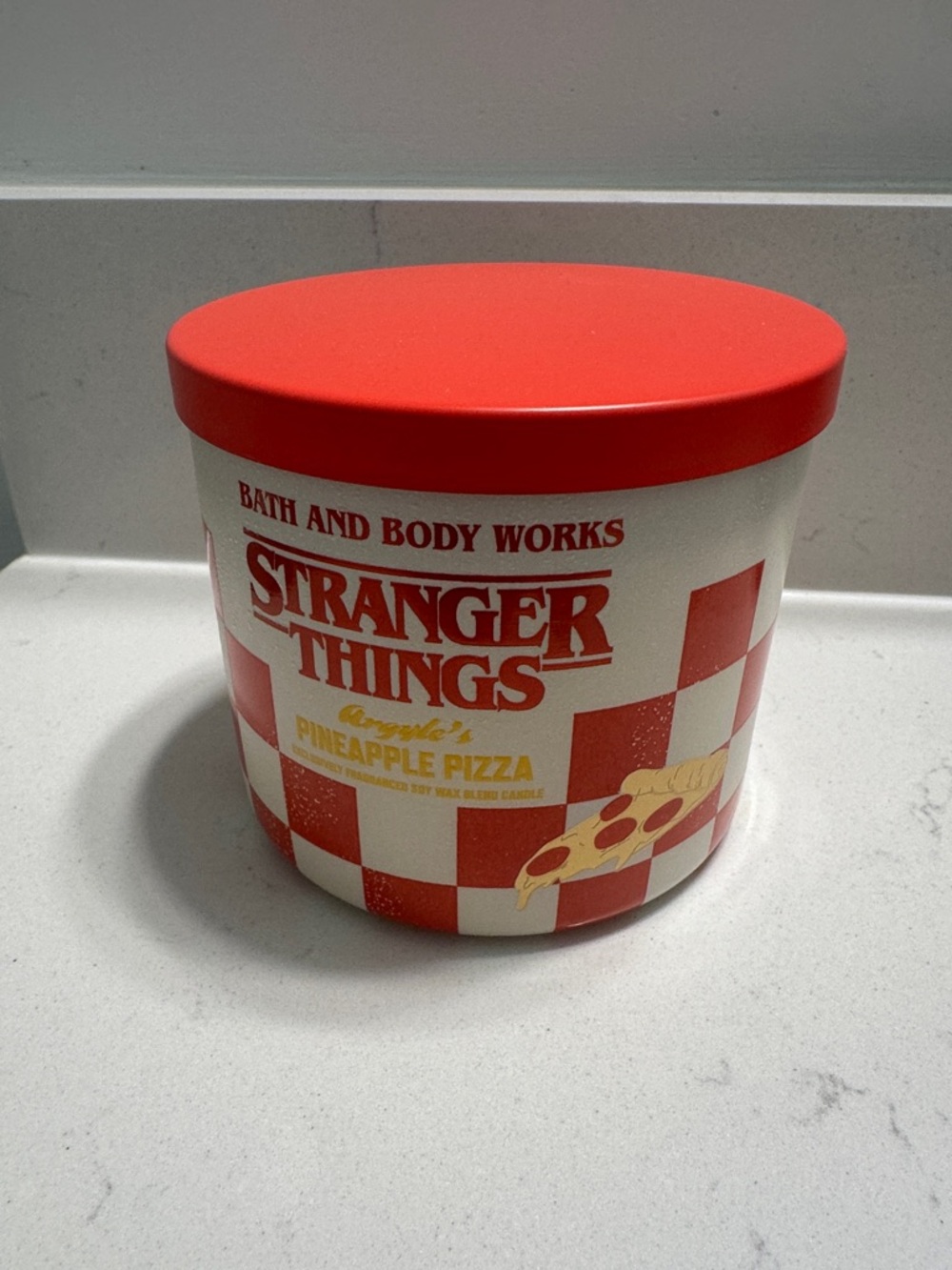 Bath & Body Works Stranger Things Argyle’s Pineapple Pizza 3 wick Candle NEW